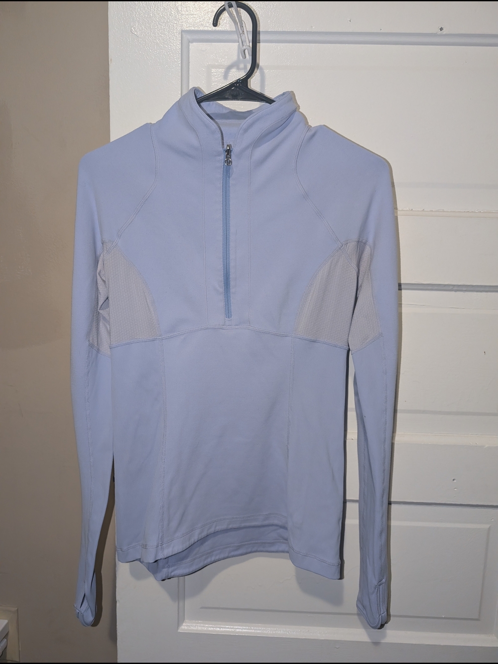 Lululemon Women's Half Zip Running Pullover Jacket Reflective Stripe Blue Size 6